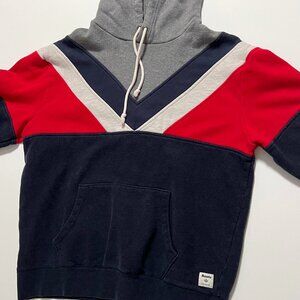 Roots Beaver Red White & Blue Hoodie Women's size Large Pullover Sweatshirt